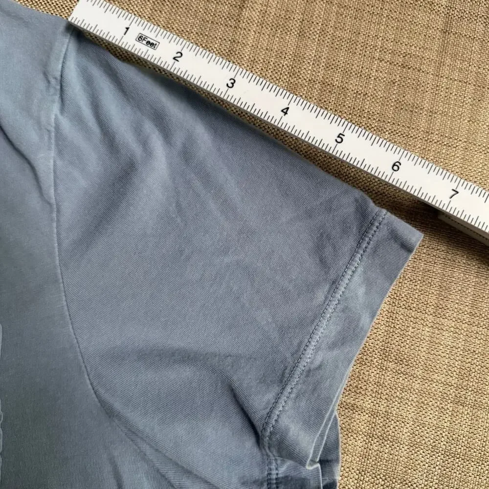 J. Crew Broken In Large Blue Round Neck Short Sleeve Cotton Minimalist T-Shirt